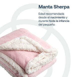 Manta Sherpa Bebe Hipoalerg&eacute;nica 91*127 Cm Rosa Bebesit