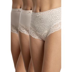 Pack 3 Pantaletas Tiro Alto Algod&oacute;n Mujer Kayser P3145053-caf2
