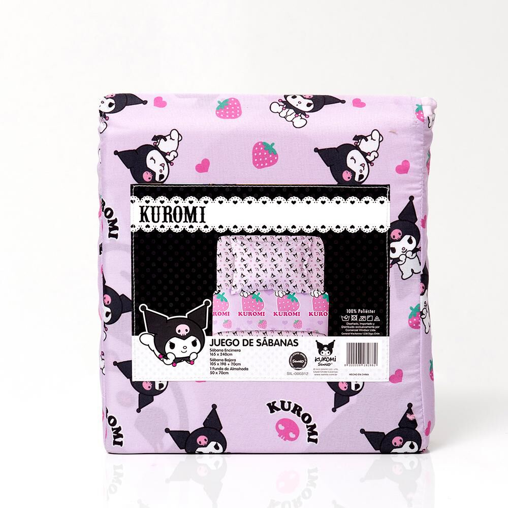 Juego De S&aacute;banas Kuromi Frutillas / 1.5 Plazas image number 2.0