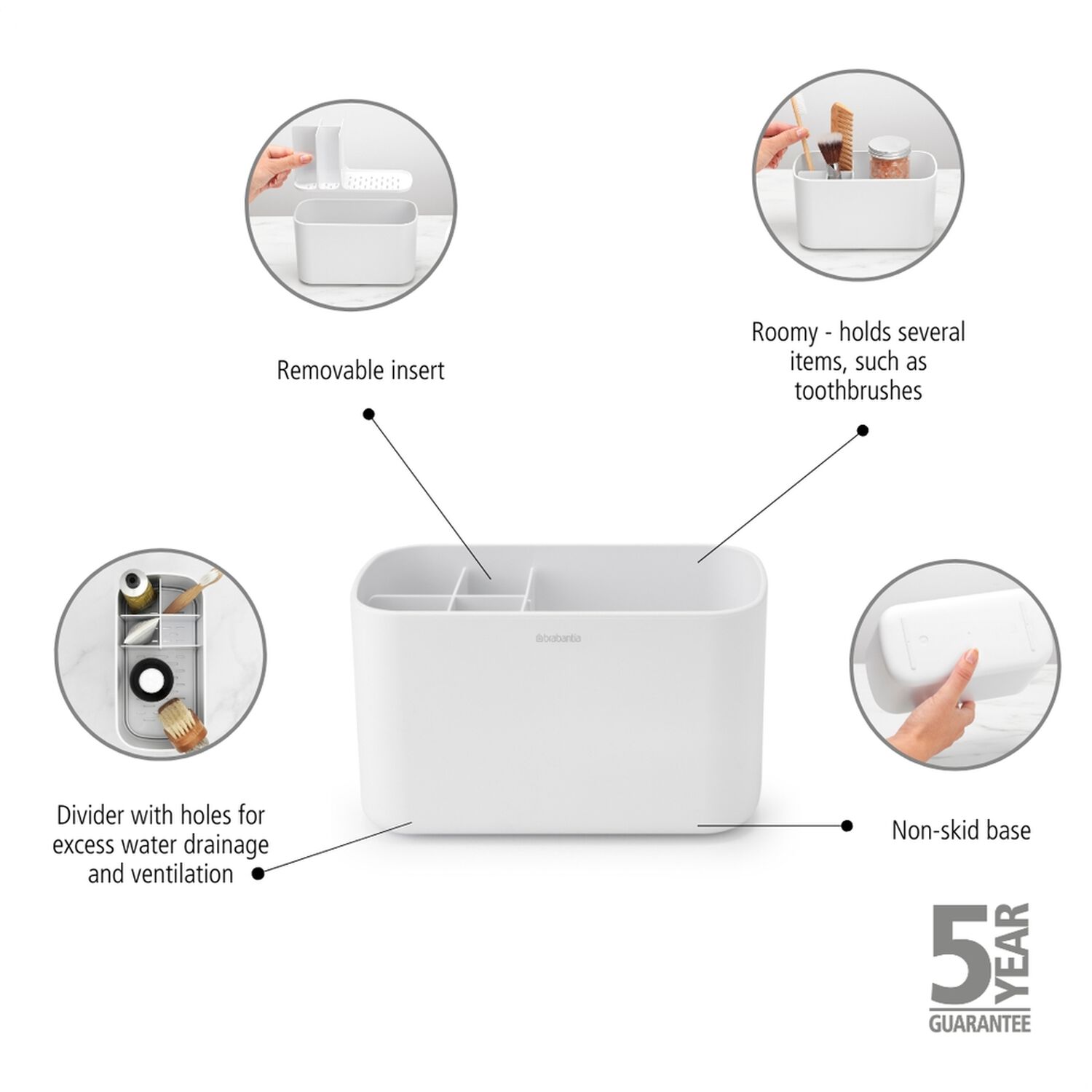 Organizador Para El Ba&ntilde;o Renew White image number 5.0