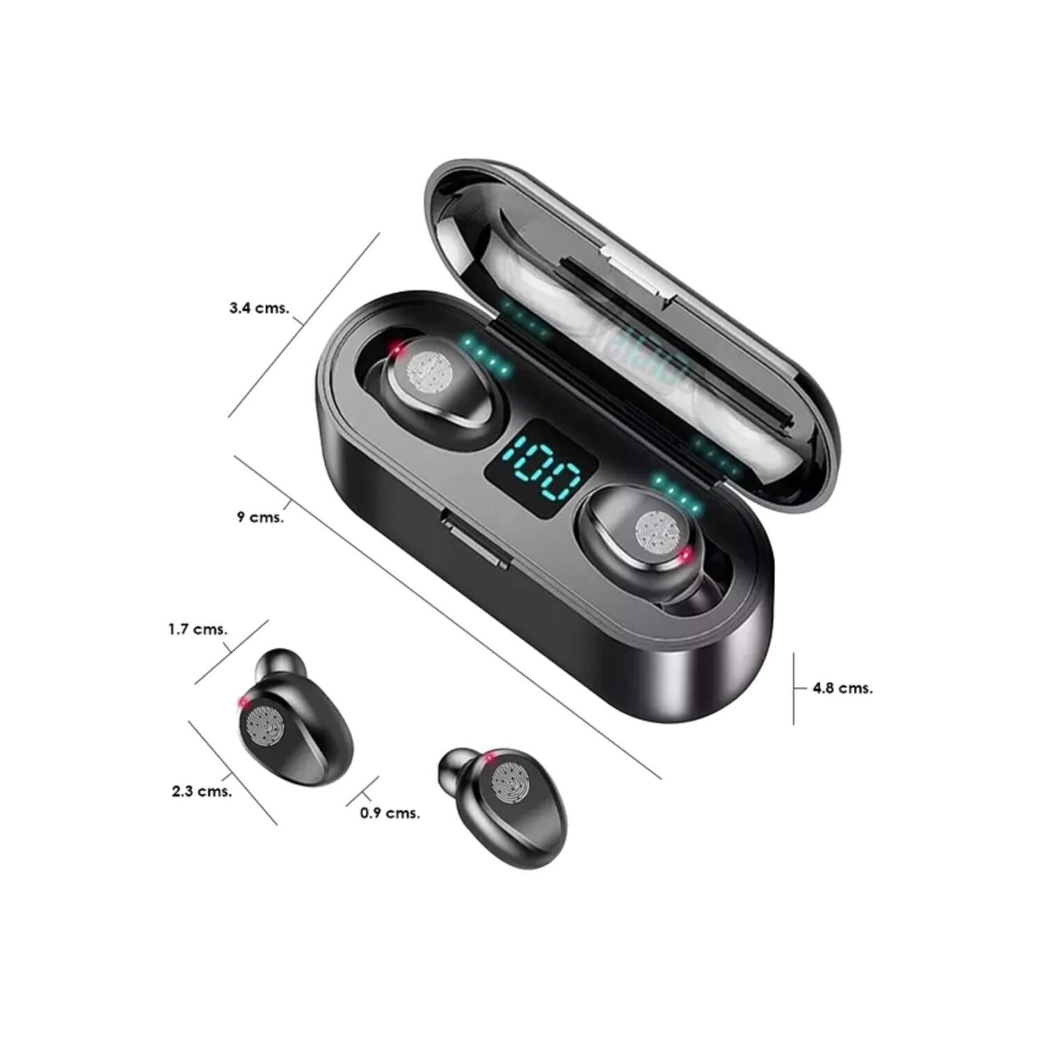 Audifonos Bluetooth Recargables Tws In Ear Manos Libres Aks-t20 Negro image number 1.0