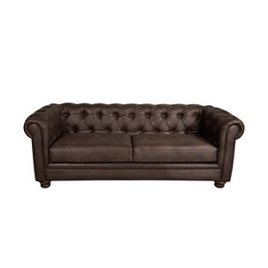 Sofa Florencia 3 Cuerpos Cuero Colorado Marron