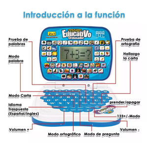 Mini Ordenador Didactico Educativo Juguete Notebook Infantil
