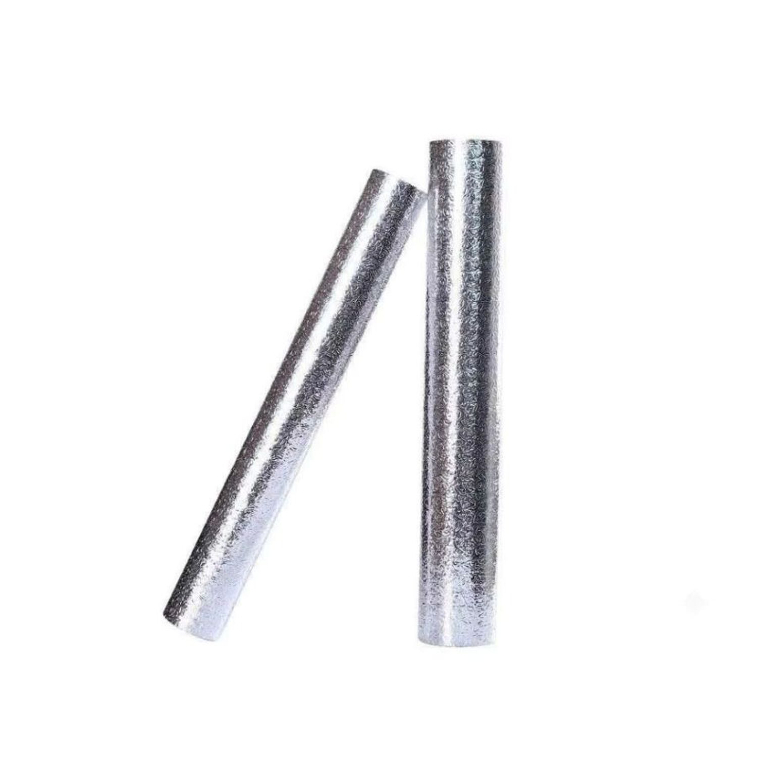 Pack 2 Papel Aluminio Autoadhesivo Antigrasa Para Cocina Impermeable Plateado 0.4x3m image number 0.0
