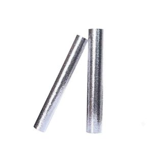 Pack 2 Papel Aluminio Autoadhesivo Antigrasa Para Cocina Impermeable Plateado 0.4x3m