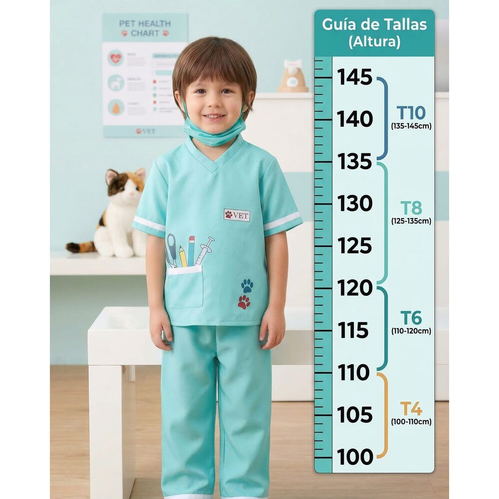 Disfraz Veterinario Cosplay Juego Rol Traje Doctor Ni&ntilde;os image number 6.0