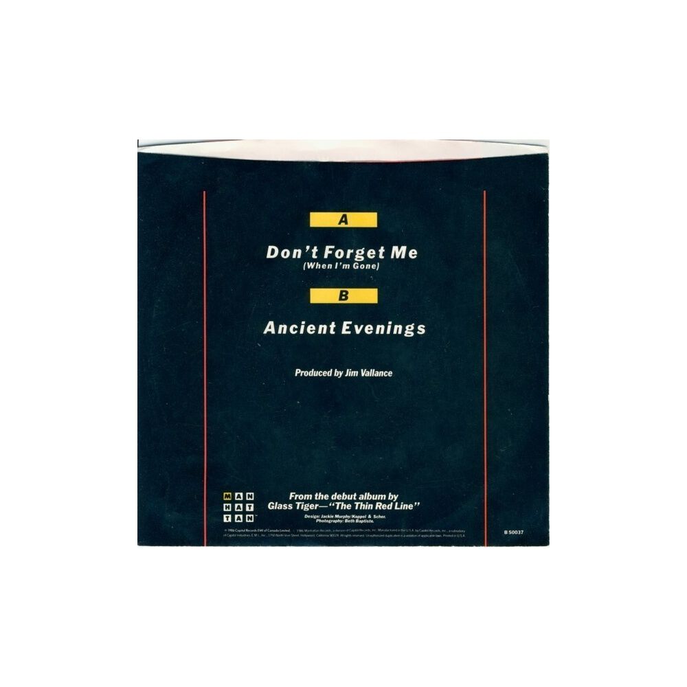 Glass Tiger - Don't Forget Me (when I'm Gone) | 7" Single Vinilo Usado image number 1.0