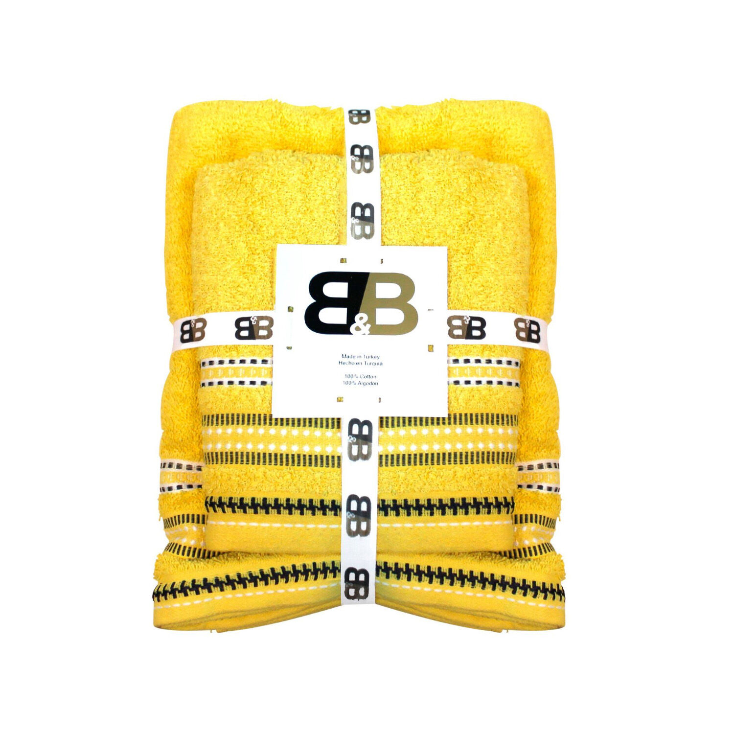 Juego De Dos Toallas Turcas Amarillo/dise&ntilde;o B&b Kitchen - Ps image number 0.0