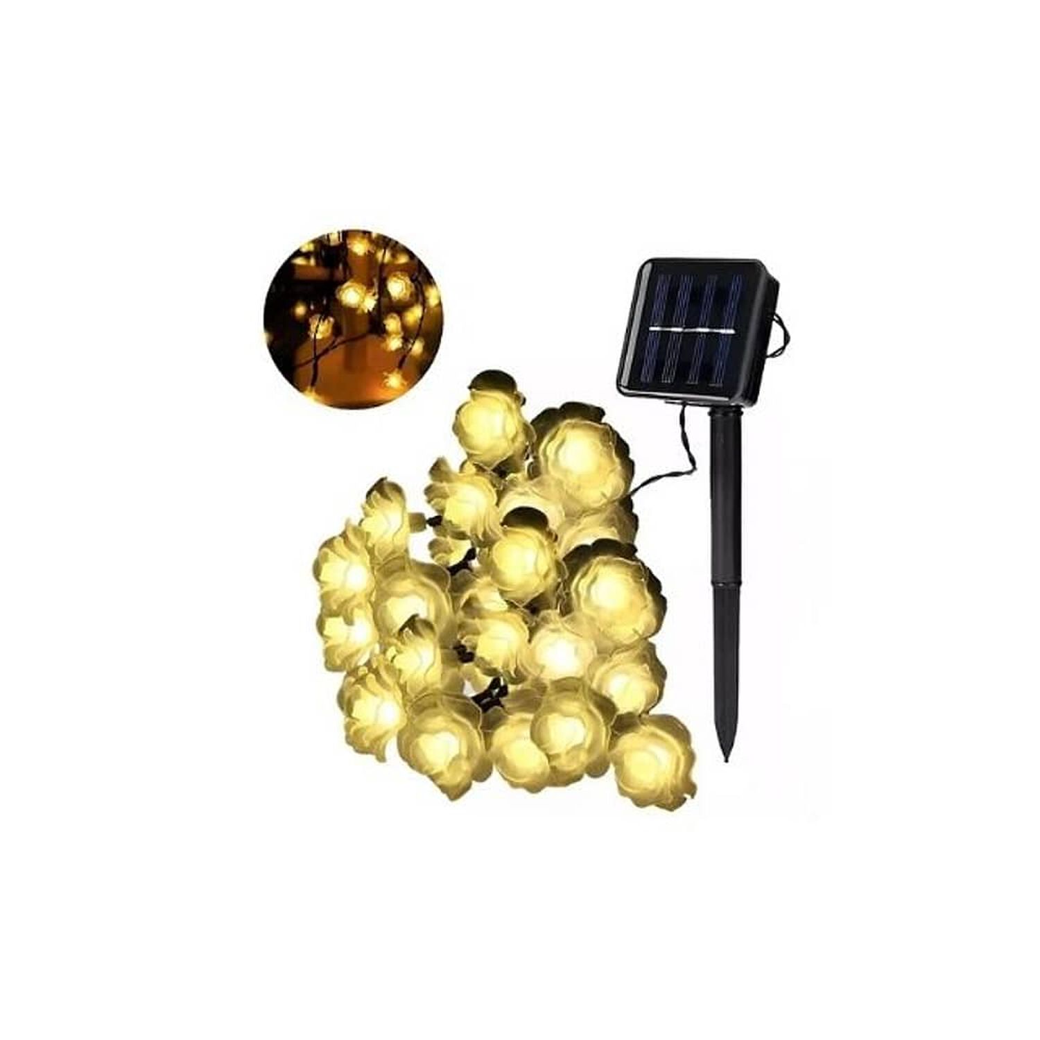 Luces Solares Rosas Led 6m Guirnalda Luces Exterior Cascada image number 0.0