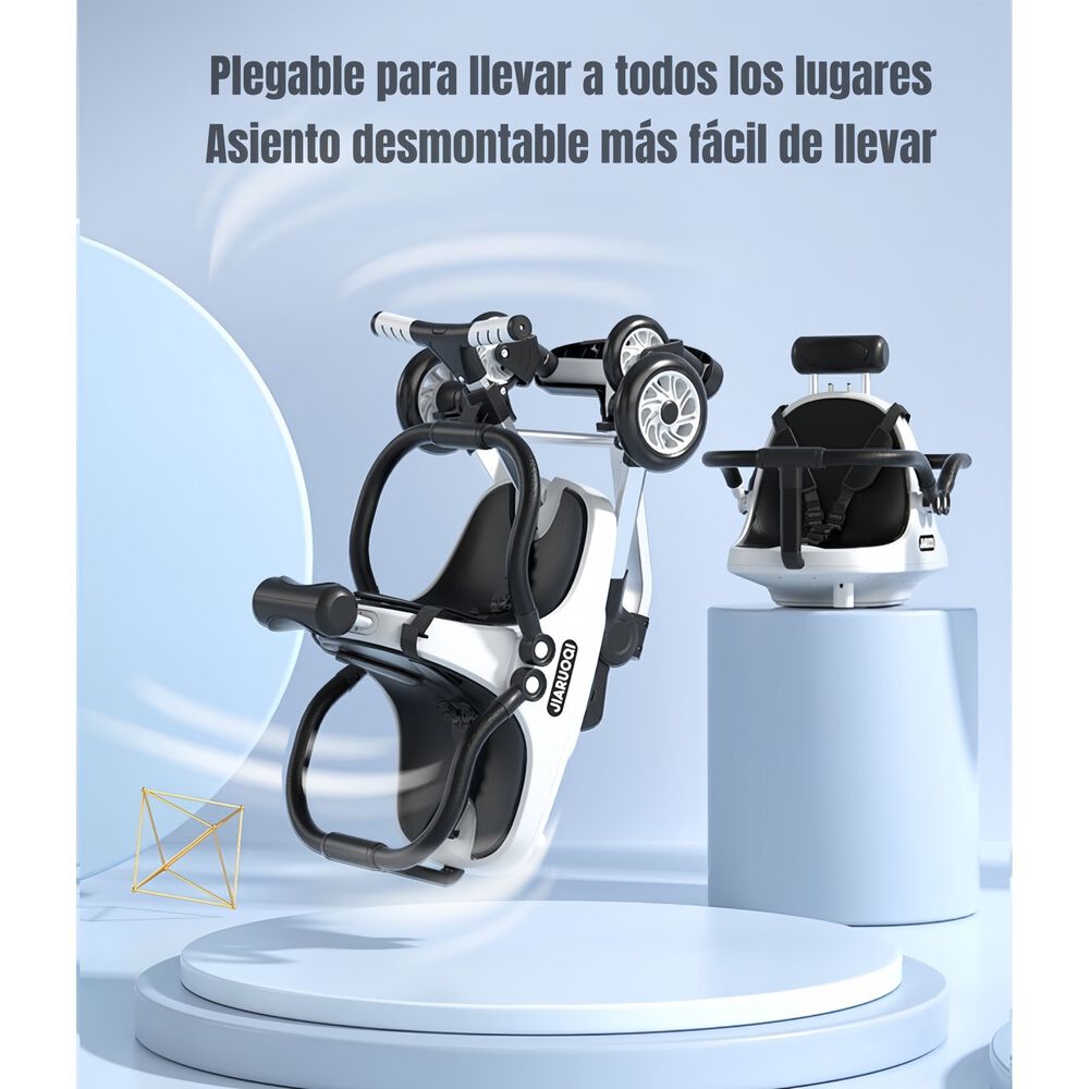 Coche De Paseo Doble Con Sombrilla Azul By Lubabycas image number 2.0