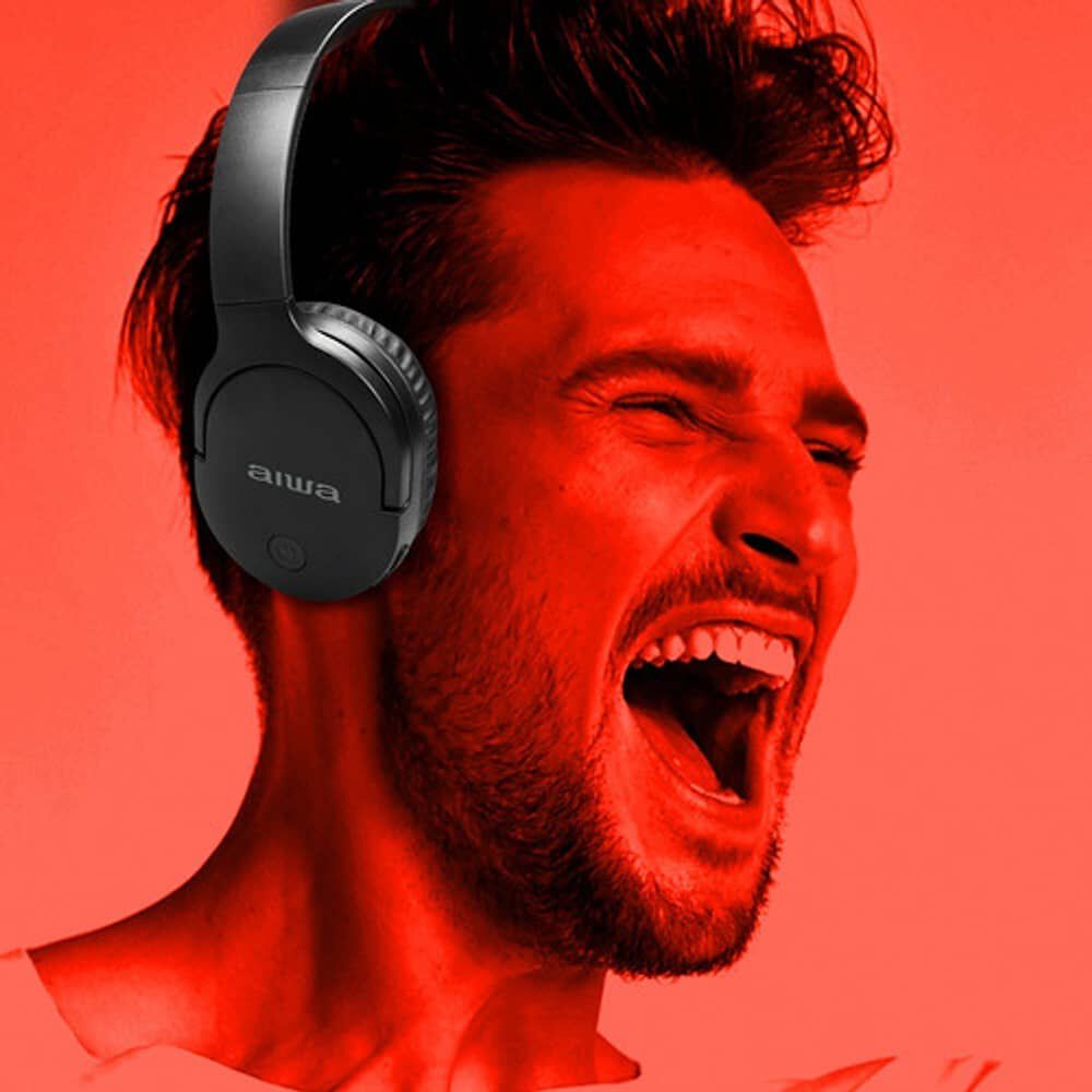 Aud&iacute;fonos Aiwa On-ear Bluetooth Micr&oacute;fono Aux Aw-k11b - Vc image number 0.0