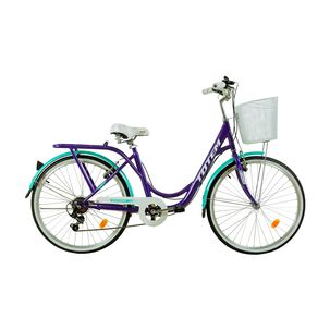 Bicicleta Totem City Dama Aro 26 Morado Turquesa