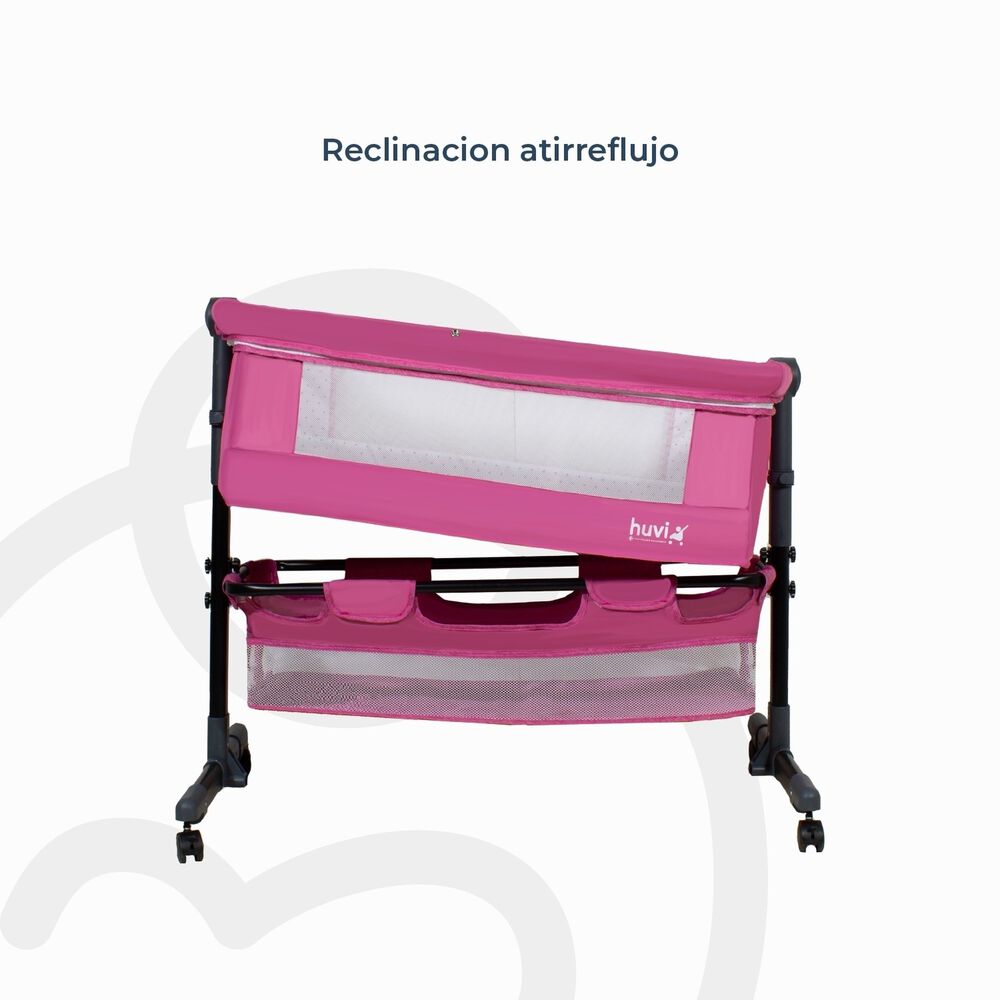 Cuna Colecho Cozy Con Colch&oacute;n Mosquitero Y Canasto Rosa Huvi image number 5.0