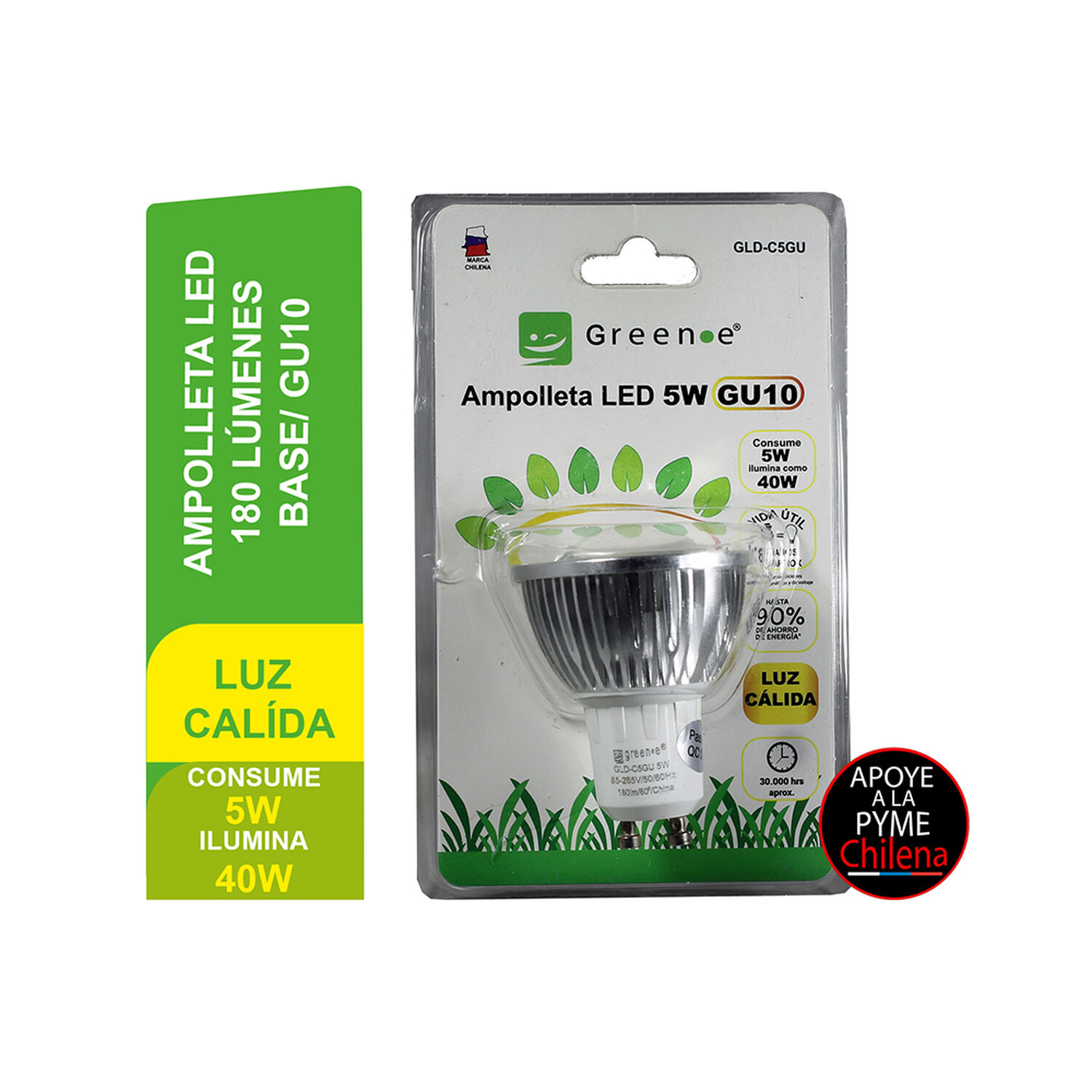 Ampolleta Led 5w. Gu10 Luz C&aacute;lida image number 1.0