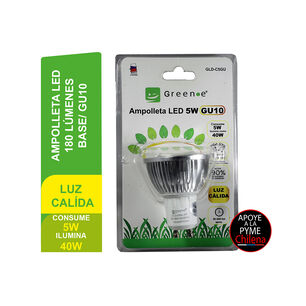 Ampolleta Led 5w. Gu10 Luz C&aacute;lida