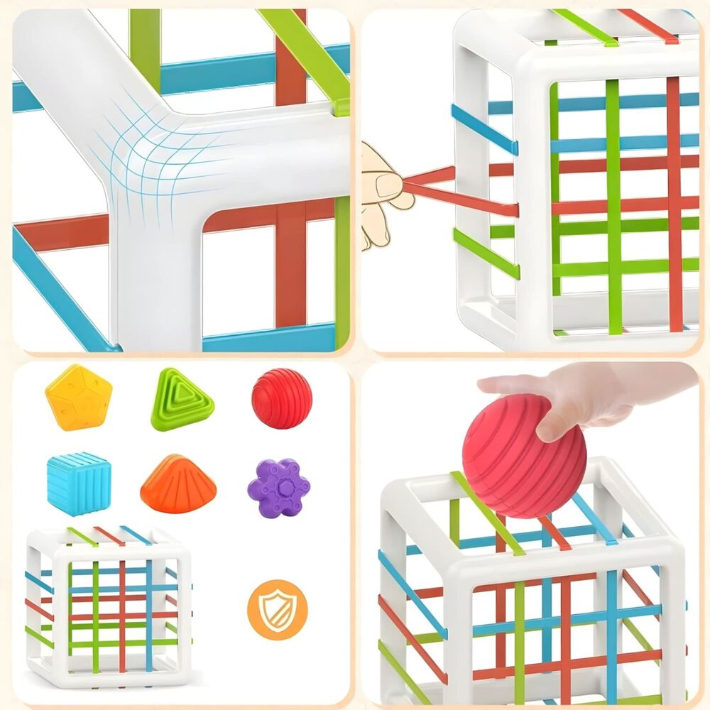 Juguete Didactico Cubo Con Malla Sensorial Huanger 28n4 image number 4.0