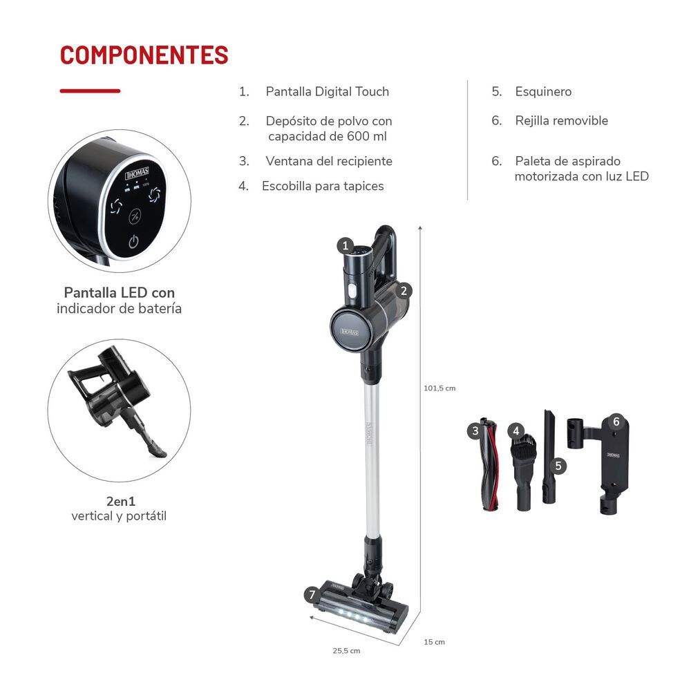 Thomas Stick SimpleClean 250 TH-1027 Negro, foto 5