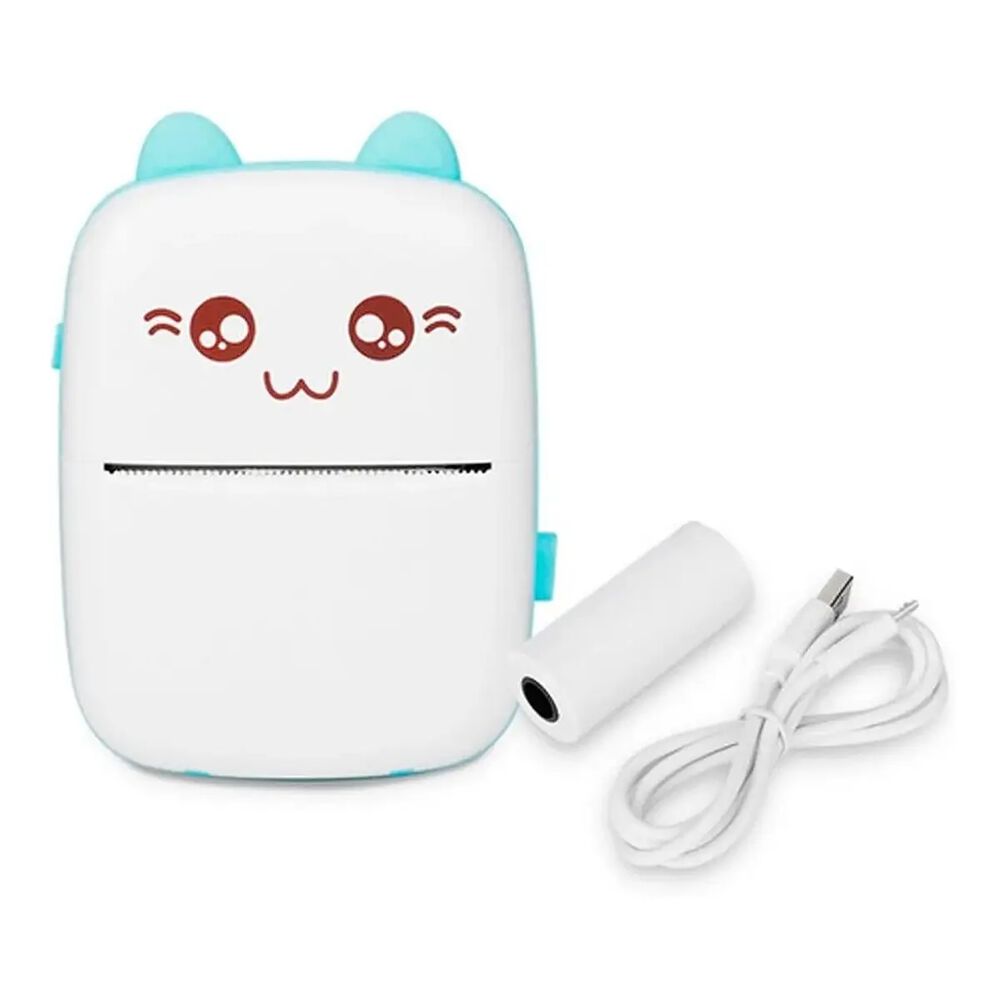 Mini Impresora Térmica Portátil Bluetooth Gatito + 1 Rollo image number 1.0