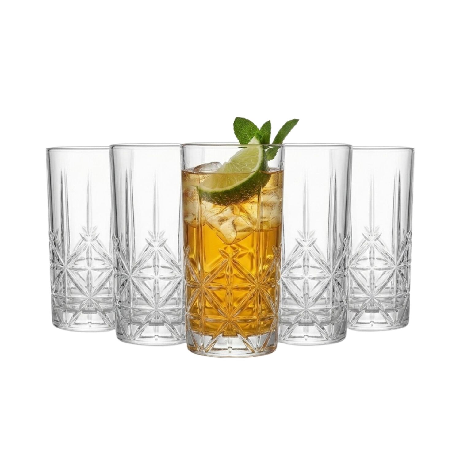 Set 6 Vasos Tallados Longdrink 500 Ml image number 0.0