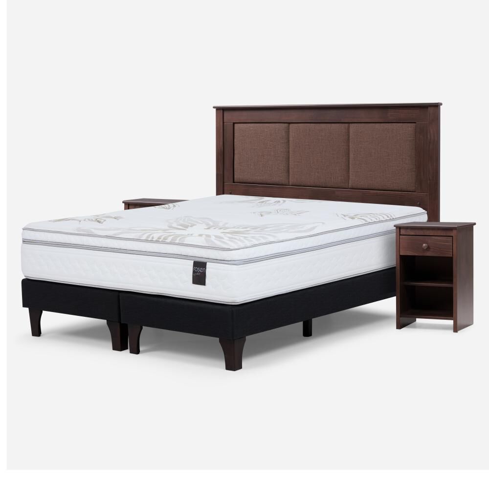 Cama Europea Rosen Art 4 / 2 Plazas / Base Dividida + Set De Maderas image number 1.0