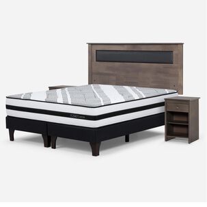 Cama Europea Rosen Driven / 2 Plazas / Base Dividida + Set De Maderas