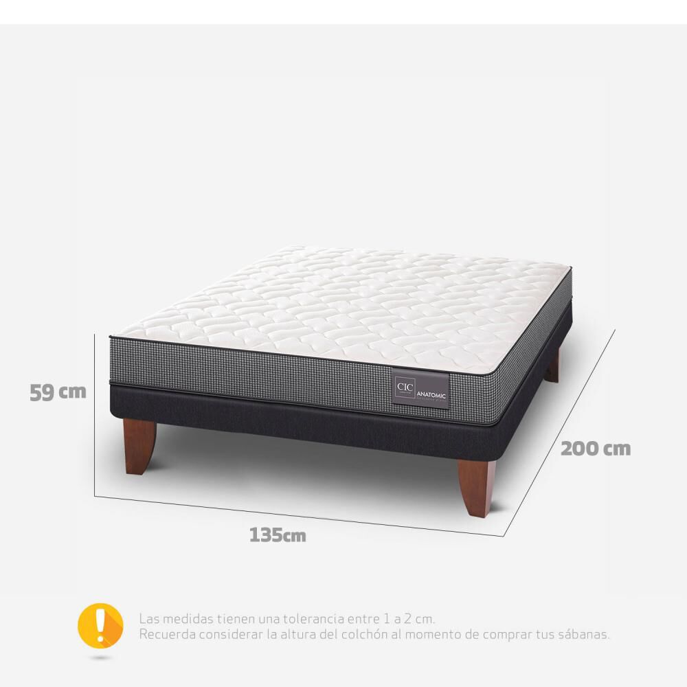 Cama Europea Cic Anatomic / Full / Base Normal + Respaldo image number 4.0