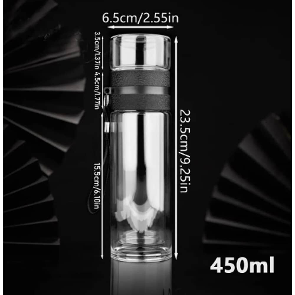 Botella Infusor Vidrio Borosilicato Infusi&oacute;n Separado De T&eacute; Blanco image number 3.0