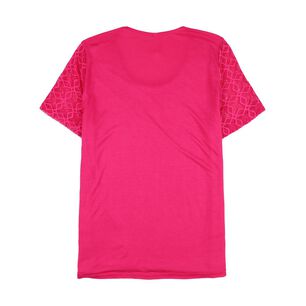 Polera Lace Delantero Manga Corta Cuello Redondo Mujer Geeps