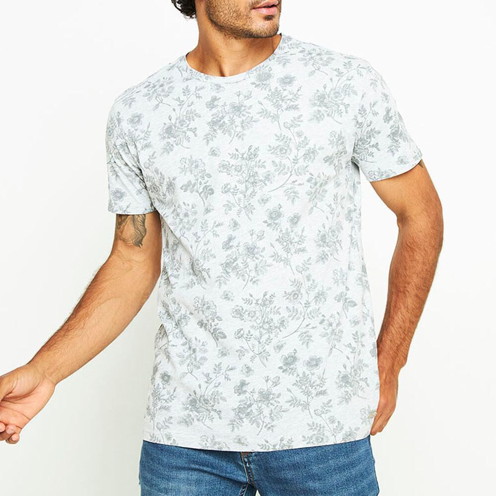 Polera Print Manga Corta Cuello Redondo Hombre Az Black image number 0.0