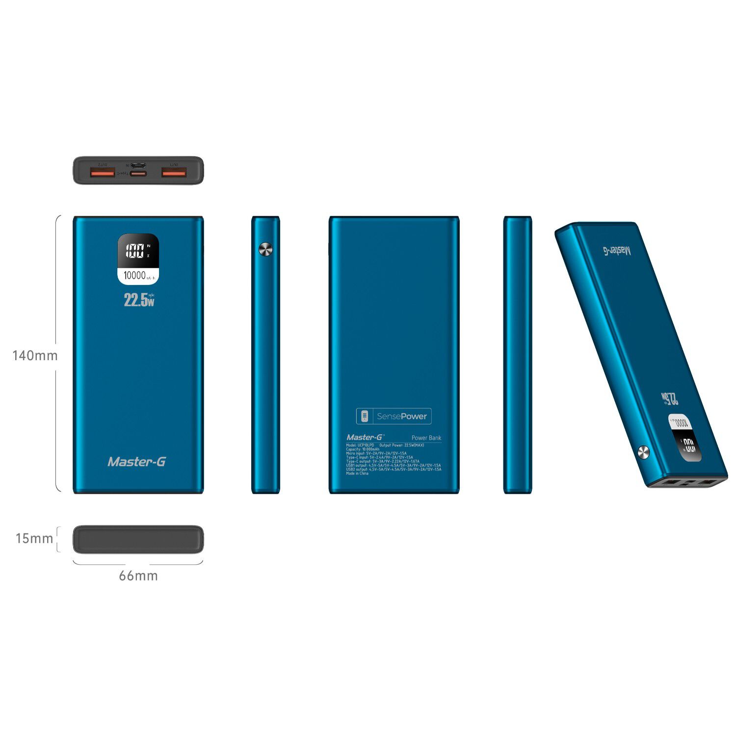Bater&iacute;a Externa Power Bank 10000 Mah 22.5w Ucp10lpd image number 6.0