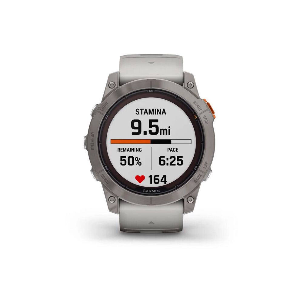 Smartwatch Fenix 7x Pro Sapph Solar Ti W/gray/orange Band image number 2.0