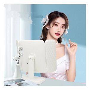 Espejo Maquillaje Led Triple Plegable Luz Ajustable Cosm&eacute;tico