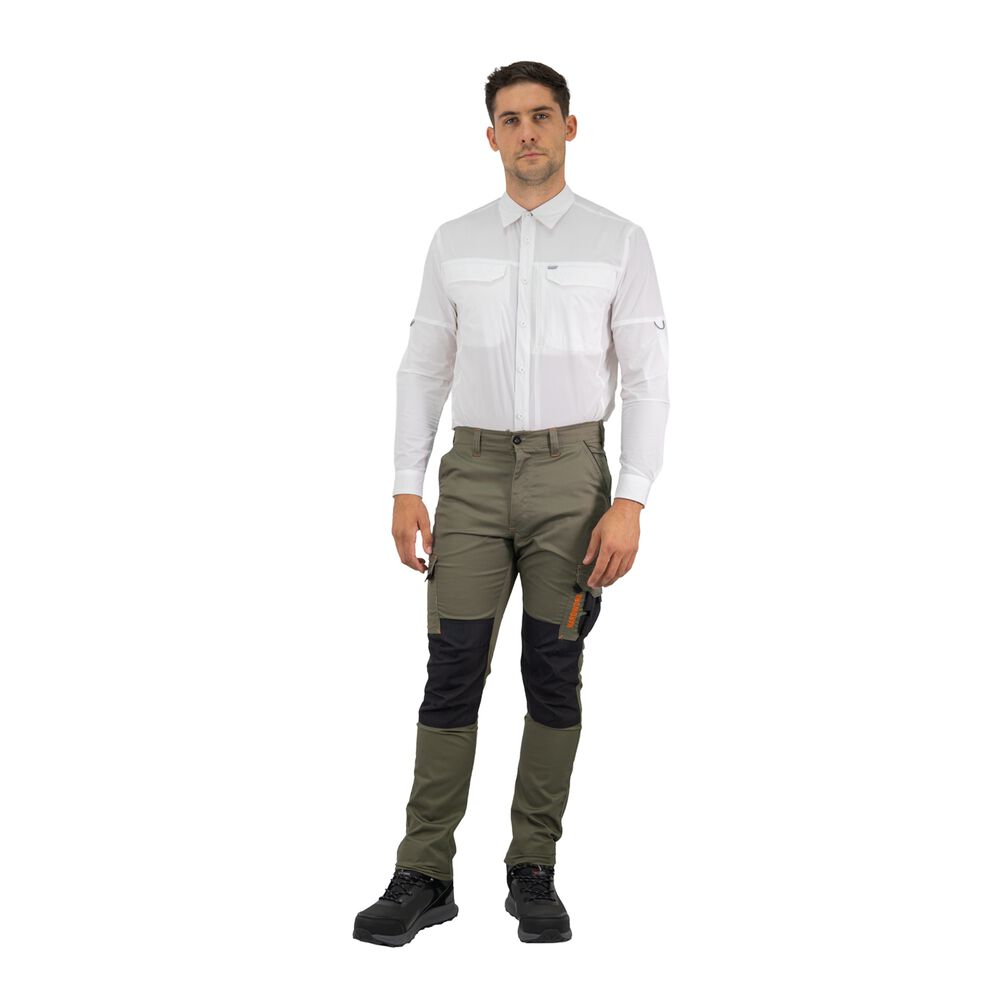 Pantal&oacute;n Cargo Hw Dakota Spandex Verde Oliva image number 4.0