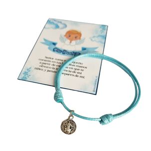 Recuerdos Bautizo Encintados 12 Pulseras Bautismo + Tarjetas