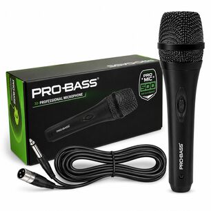 Micr&oacute;fono Profesional Din&aacute;mico 3mt Pro-bass (aux 6.3 Mm)