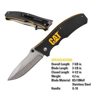 Cuchillo Navaja Plegable Cat 980002 Punta Curva