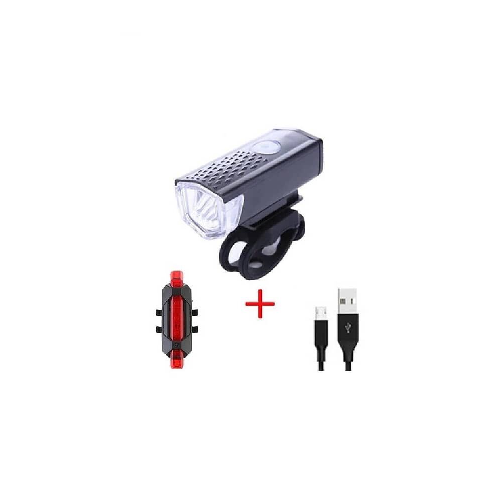 Luz Linterna Led Bicicleta Luz Delantera Y Trasera Roja Recargables Usb Para Bici image number 1.0