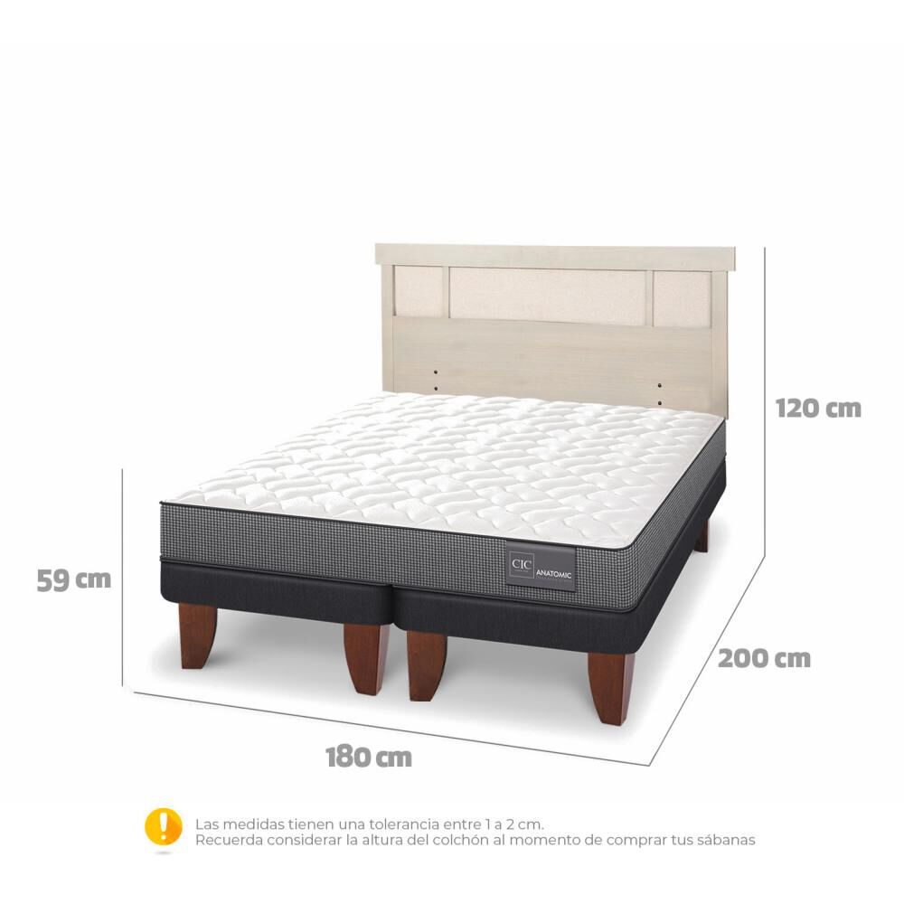 Cama Europea Cic Anatomic / King / Base Dividida + Respaldo image number 4.0