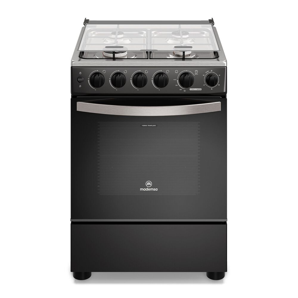 Cocina A Gas 4 Platos Horno Vapor Y Temporizador Fm4tpc Negra image number 0.0