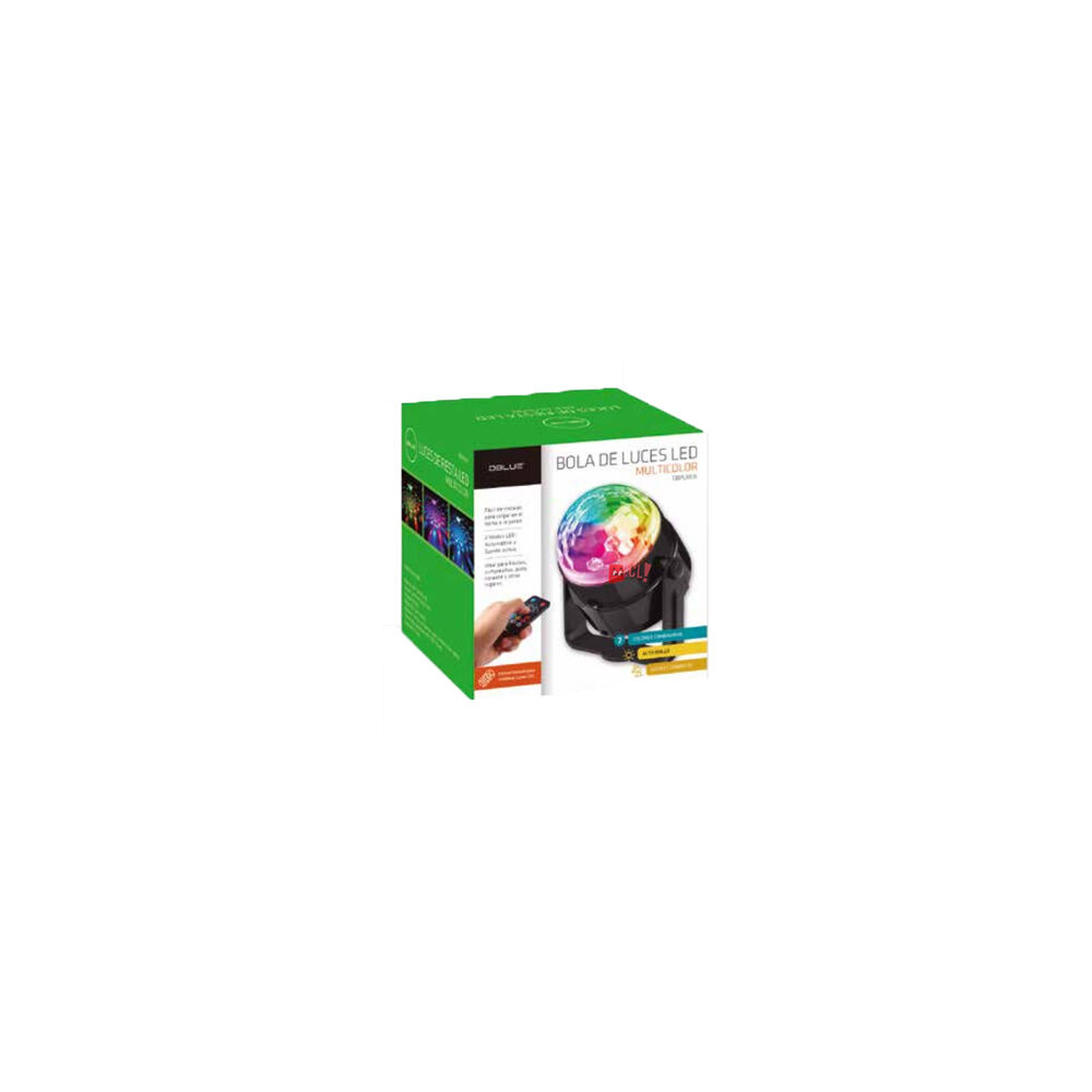 Luz Bola Led Giratoria Fiesta Multicolor Con Control - Ps image number 3.0