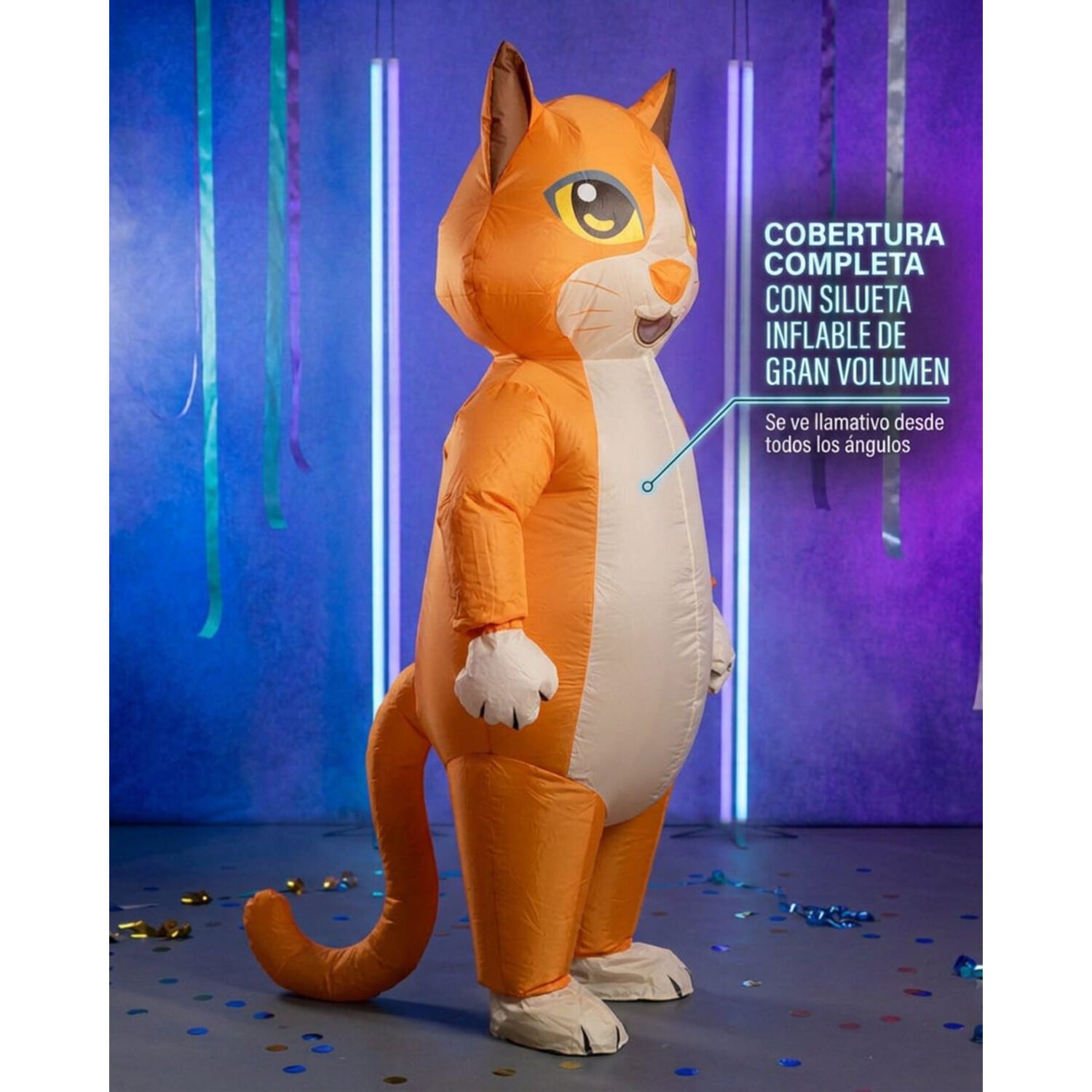 Disfraz Inflable De Gato Adulto Completo Halloween image number 13.0