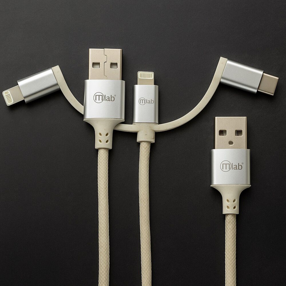 Cable Usb 3 En 1 Mlab Multi Conector 1m Blanco image number 2.0