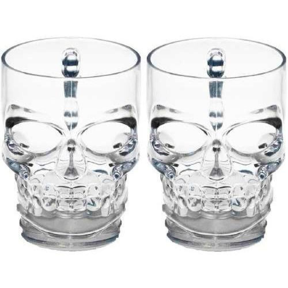 Set 2 Vaso Cervecero Calavera Shopero Chopero Vidrio 480cc image number 1.0