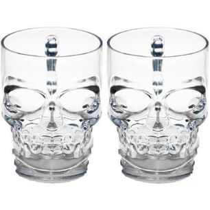 Set 2 Vaso Cervecero Calavera Shopero Chopero Vidrio 480cc