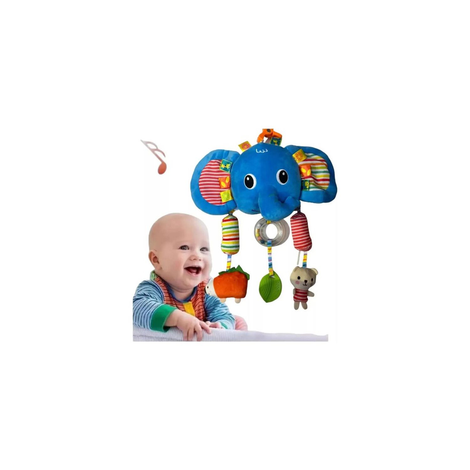 Juguete Sonajero Bebe Asiento Coche Y Cuna Elefante Bebe image number 4.0