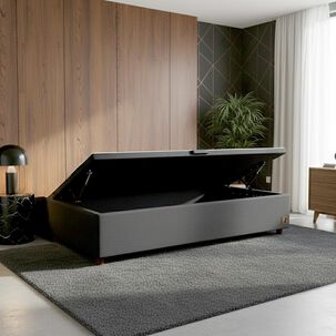 Base Cama Mons Ba&uacute;l 190 Negro / 1.5 Plazas / Base Normal