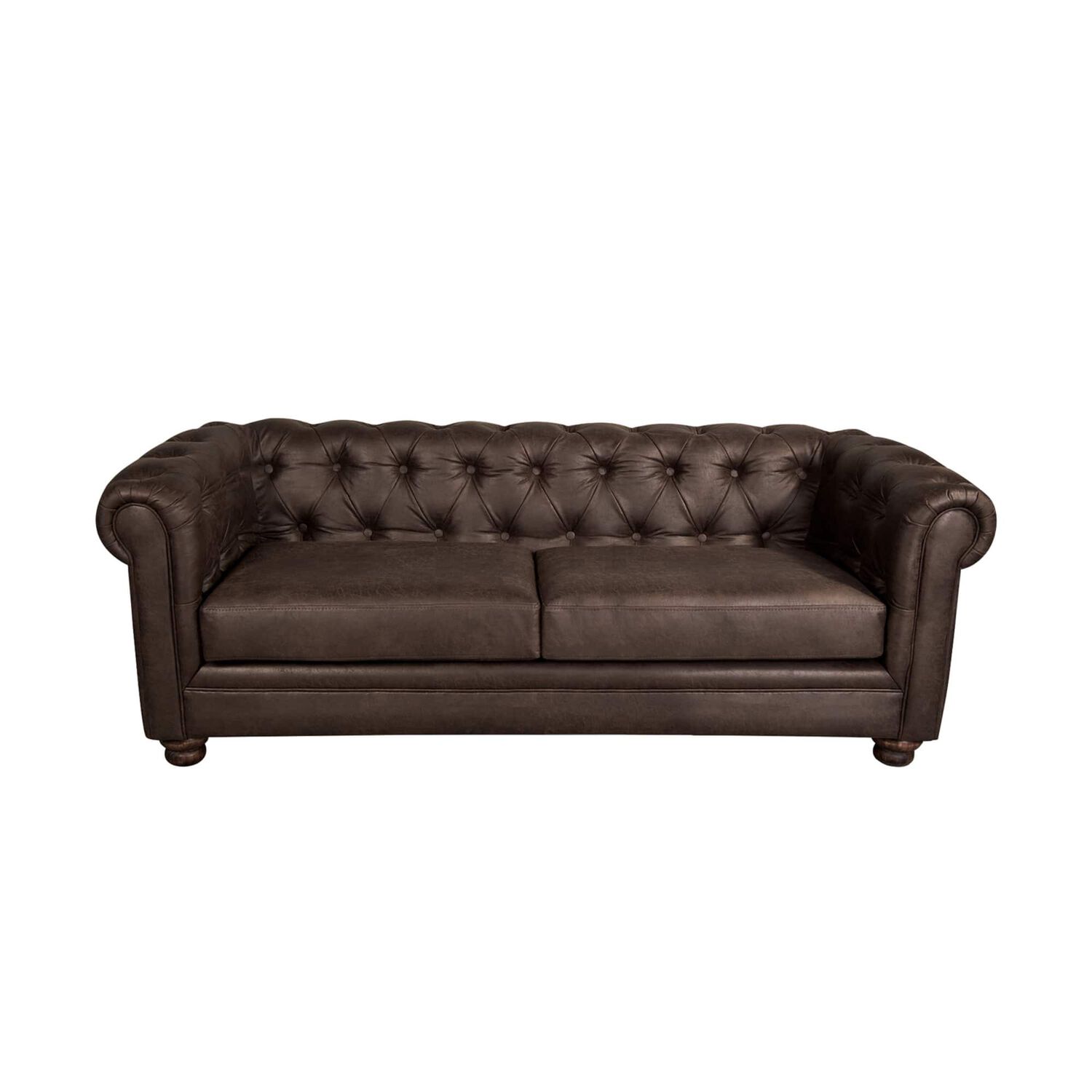 Sofa Florencia 3 Cuerpos Cuero Colorado Marron image number 2.0