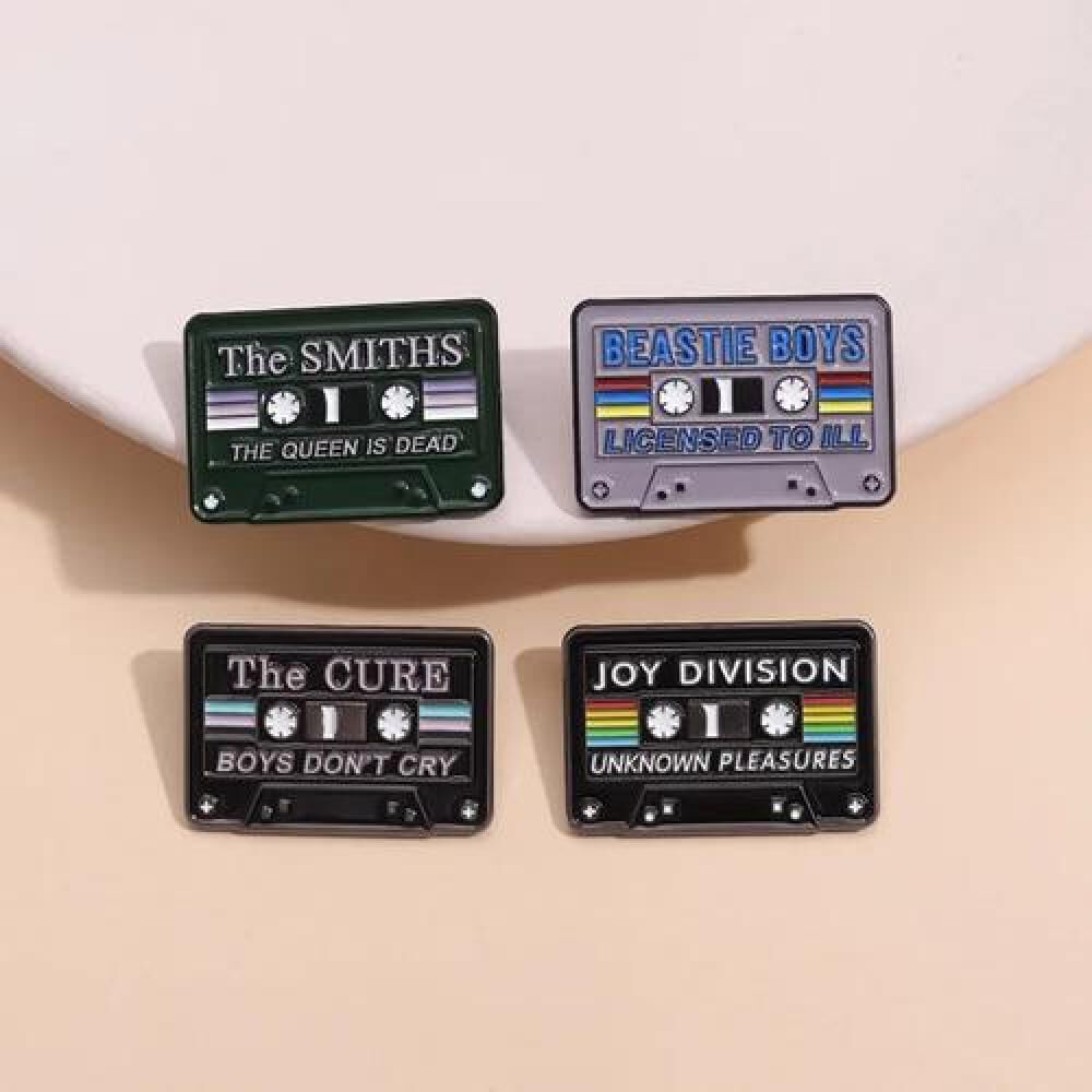 Set Pines Broches Mix Tape Cassette Retro Vintage Rock Pop image number 5.0