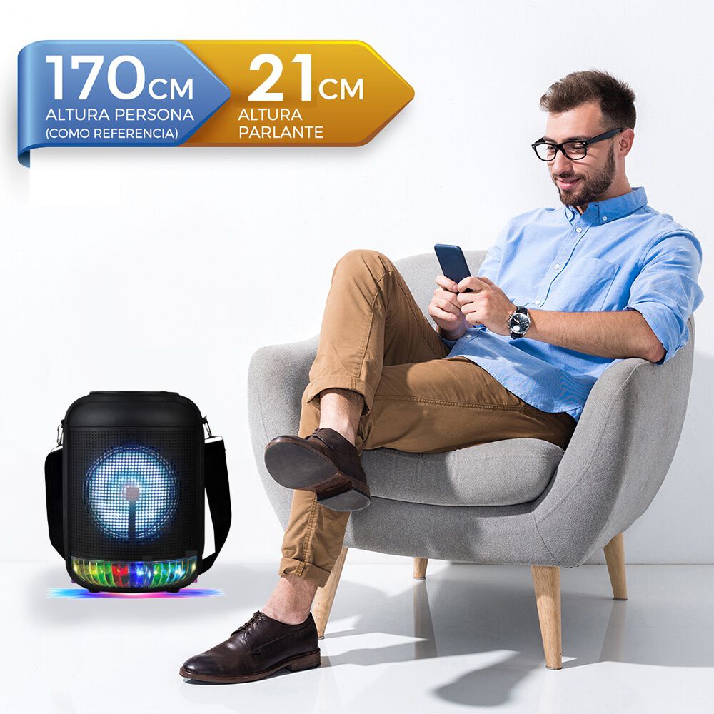 Parlante Karaoke Bluetooth Rocket Tws + Micr&oacute;fono 6,5 image number 1.0