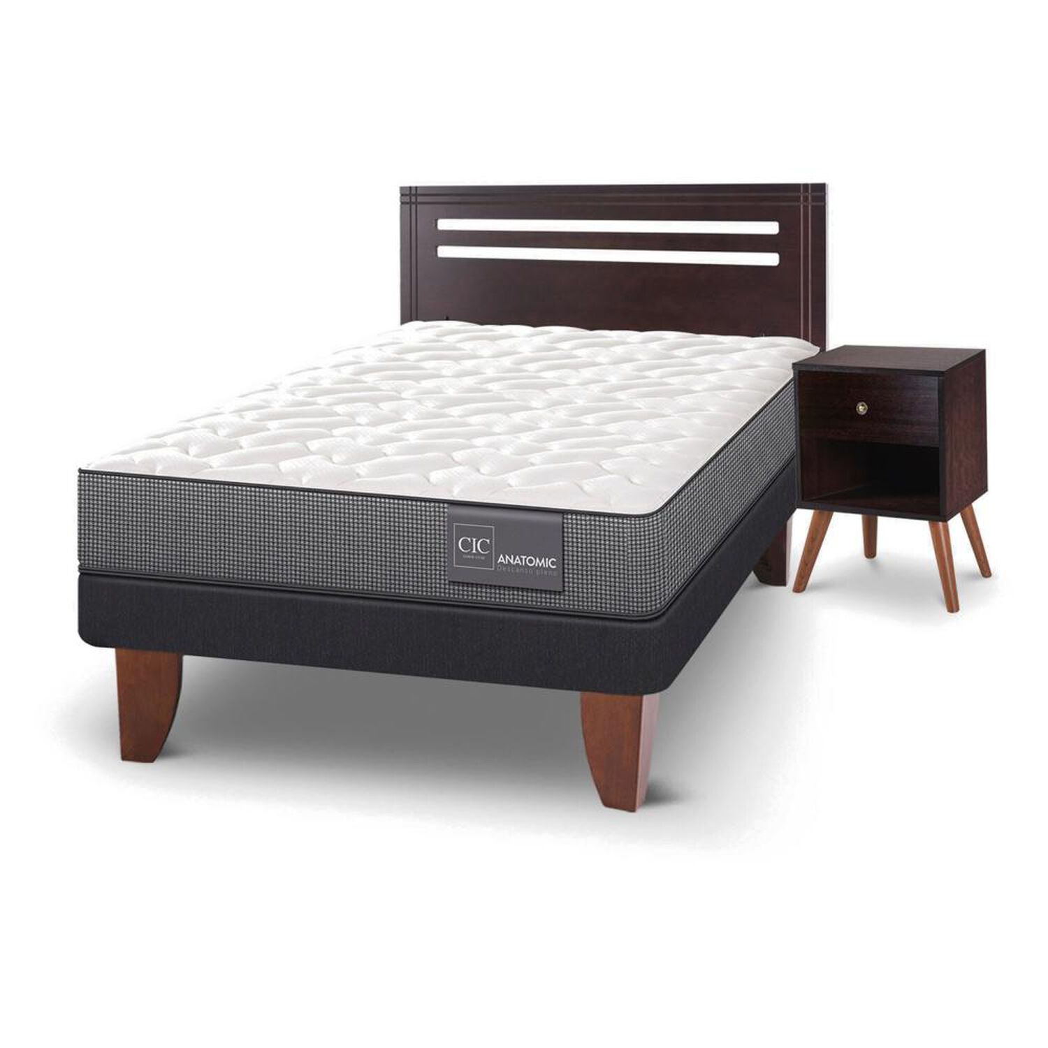 Cama Europea Cic Anatomic / 1.5 Plazas / Base Normal + Set De Maderas image number 2.0